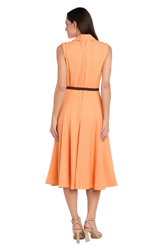 Fit and Flare Shirt Dress with Belt