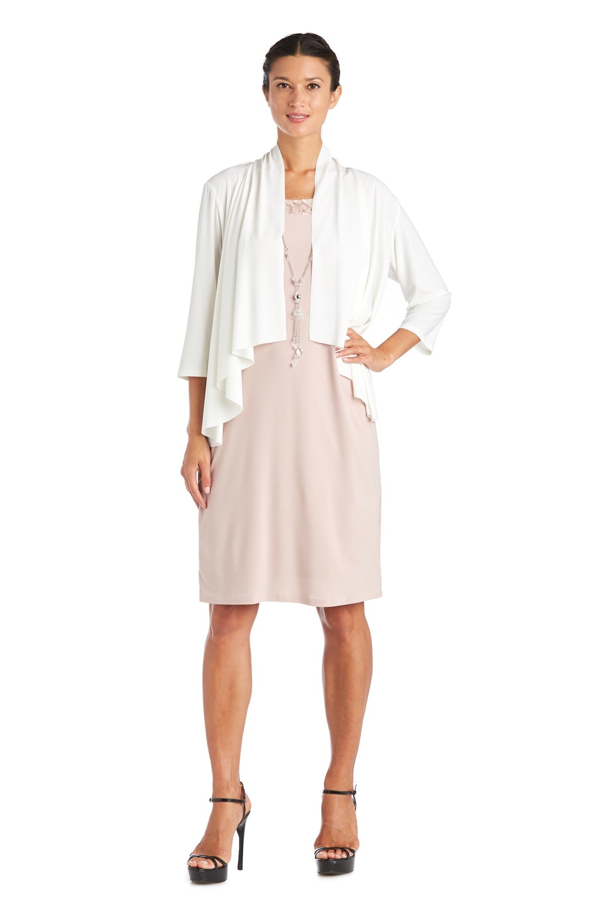 Drape Front Jersey Shrug - Ivory