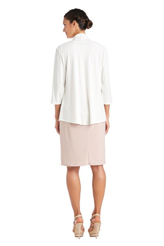 Drape Front Jersey Shrug - Ivory