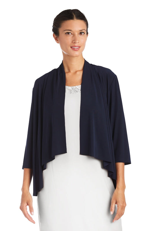 Drape Front Jersey Shrug - Black