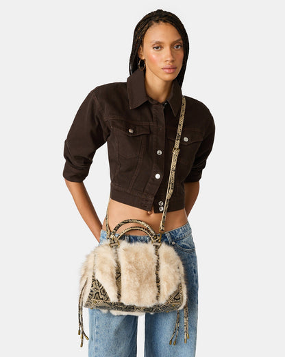 RIGGS FAUX FUR BAG NATURAL