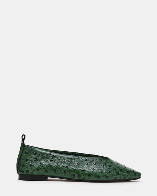 SWANKY OSTRICH GREEN LEATHER