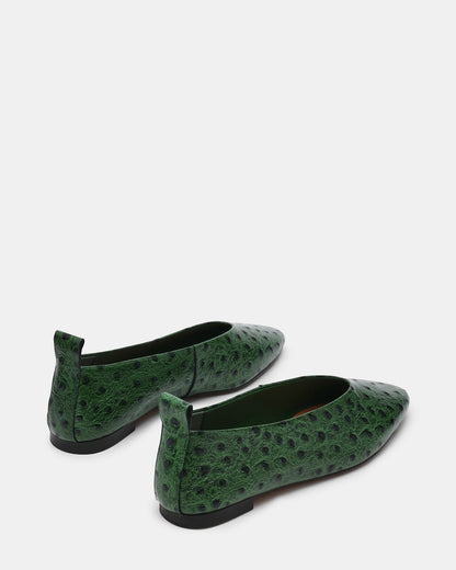 SWANKY OSTRICH GREEN LEATHER