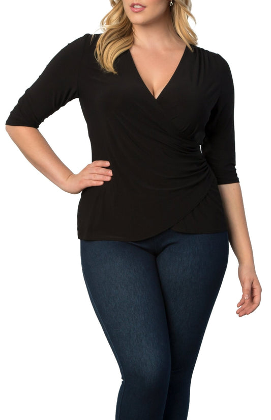 Femme Fatale Faux Wrap Top - Plus