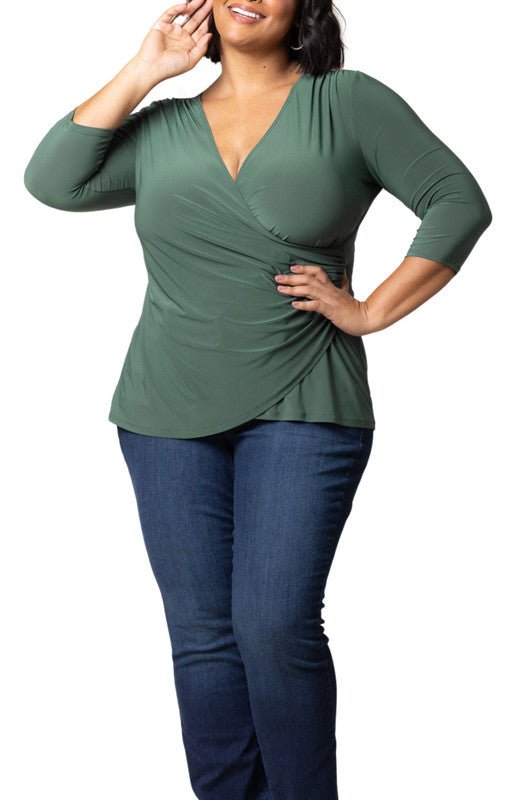 Femme Fatale Faux Wrap Top - Plus