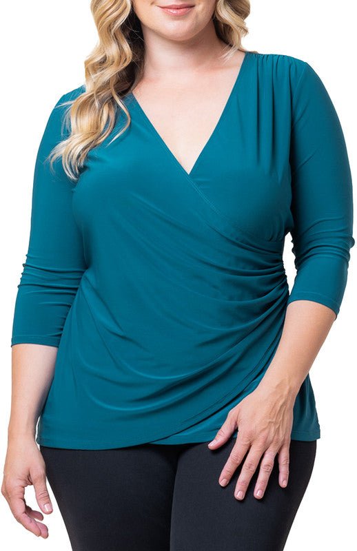Femme Fatale Faux Wrap Top - Plus