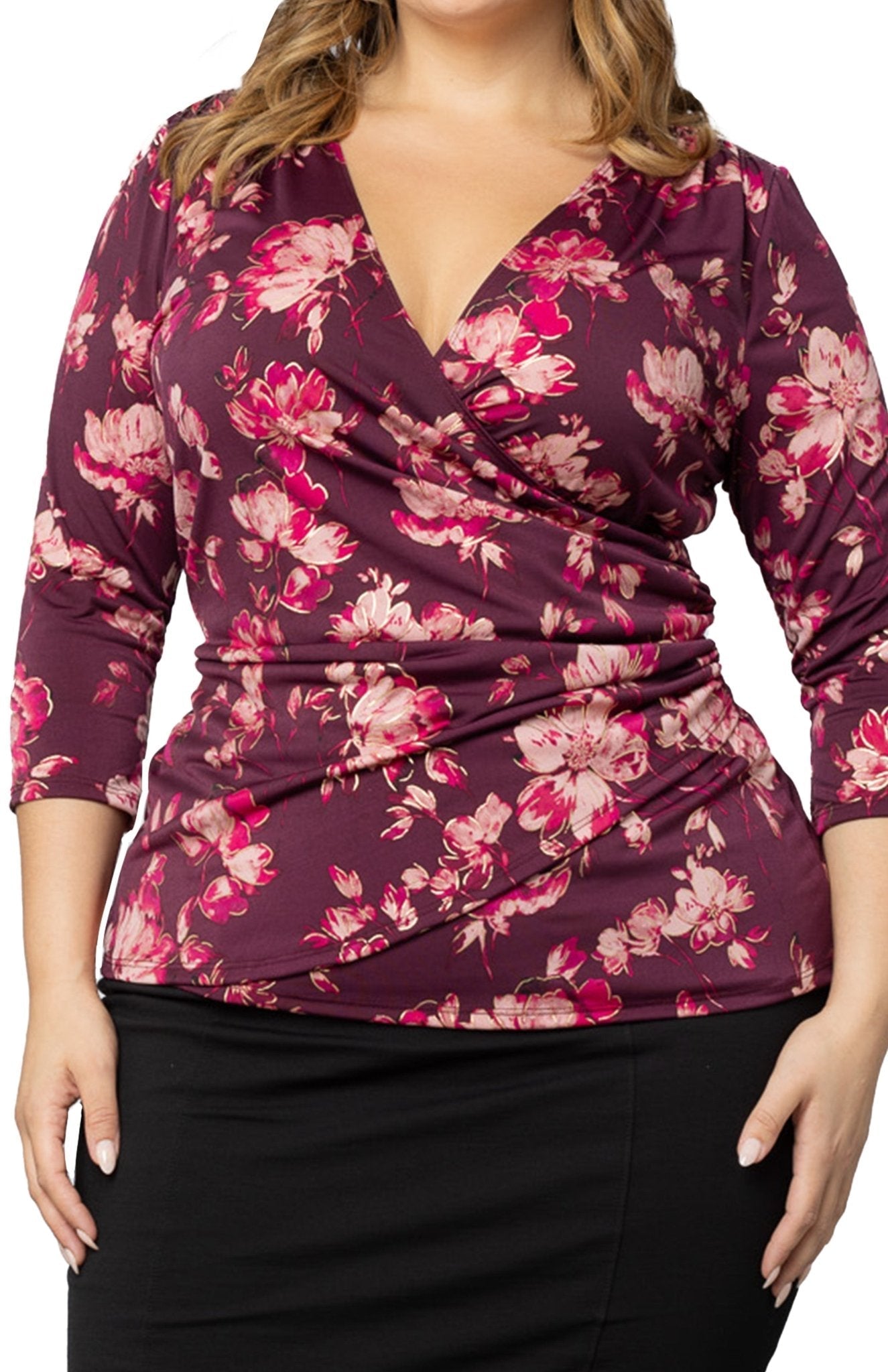 Femme Fatale Faux Wrap Top - Plus
