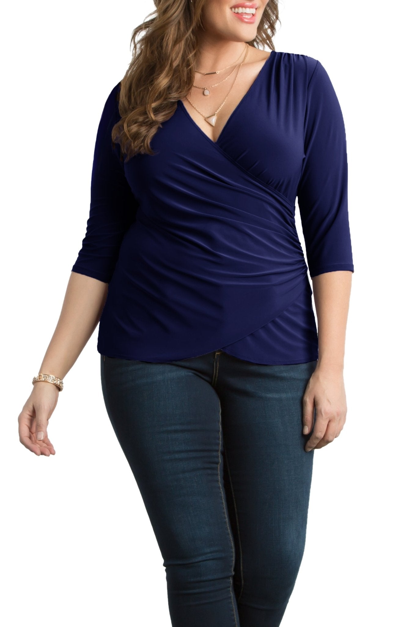 Femme Fatale Faux Wrap Top - Plus