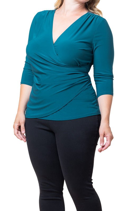 Femme Fatale Faux Wrap Top - Plus