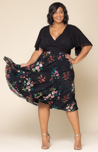 Lillian Embroidered Cocktail Dress - Plus