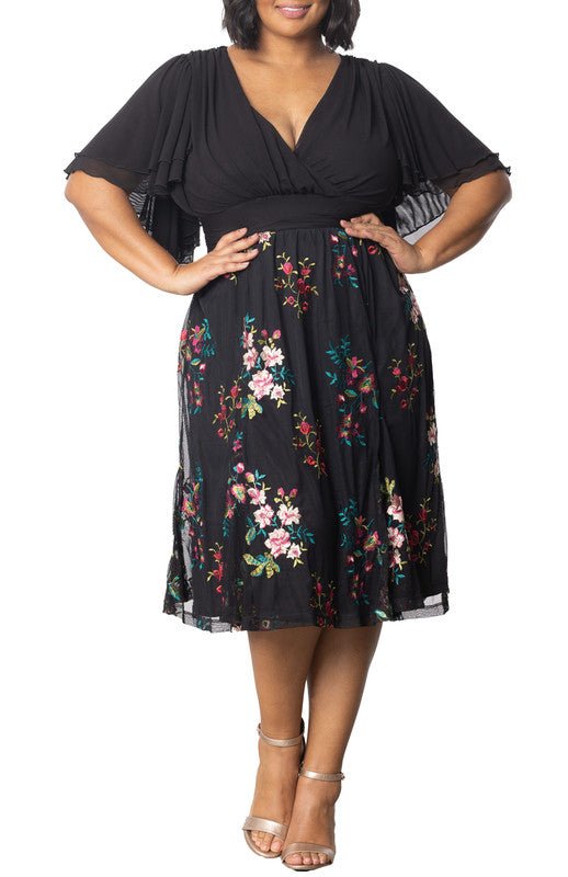 Lillian Embroidered Cocktail Dress - Plus